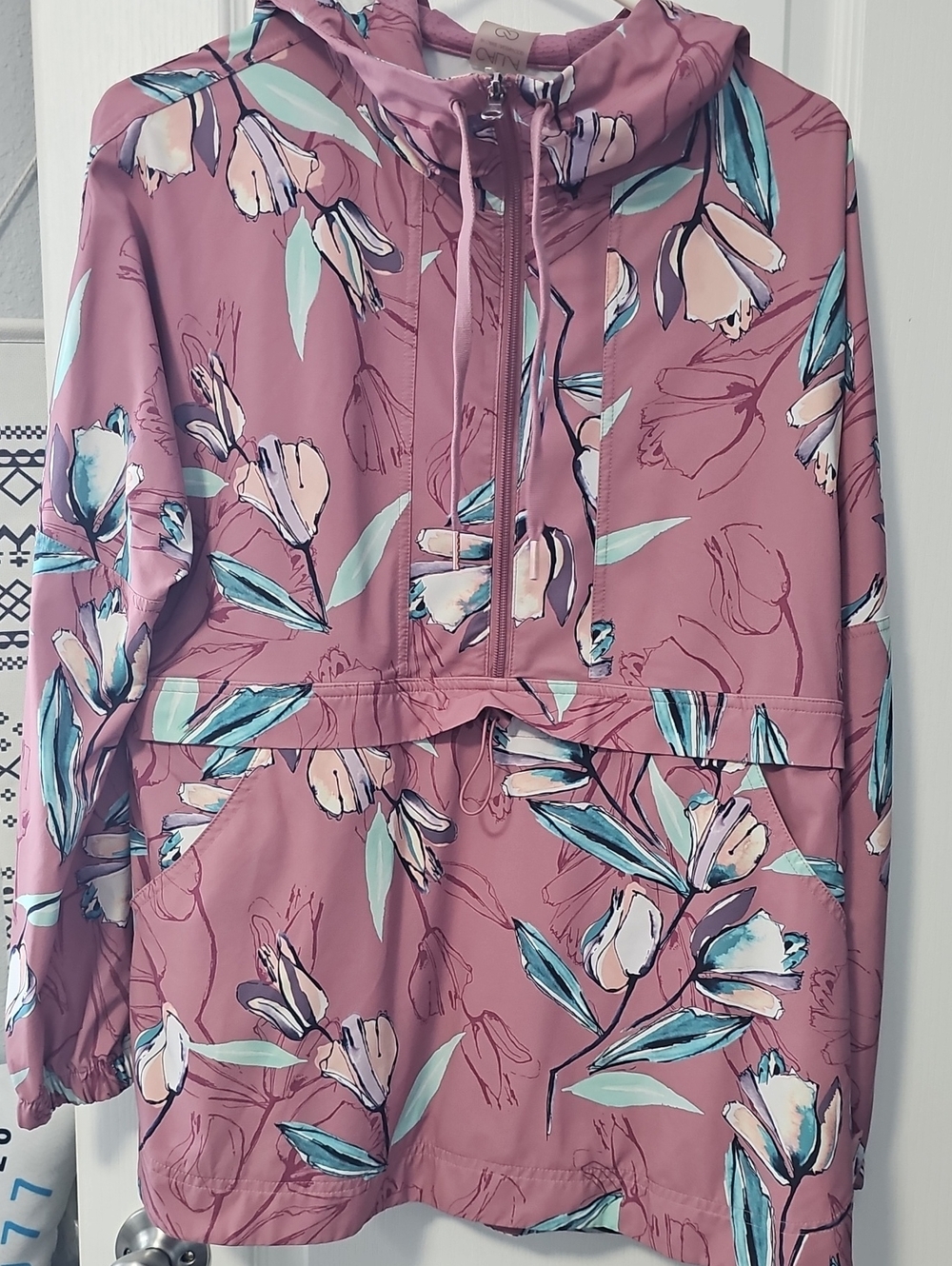 Calia Mauve Floral Hooded Anorak Jacket